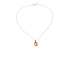 Collana argento rosè con zircone champagne Sovrani
