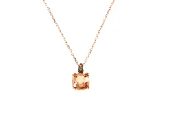 Collana argento rosè con zircone champagne Sovrani