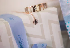 Collana argento rosè tondo bimbo con zirconi neri Selezione zanolli