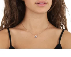 Collana argento rosè tondo bimbo con zirconi neri Selezione zanolli
