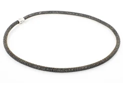 Collana argento rutenio con chiusura a calamita Selezione zanolli