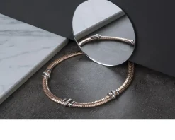 Collana argento tubogas con cristalli bianchi Selezione zanolli