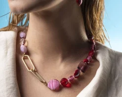 Collana breeze vetro di murano rosa Murrina murano venezia