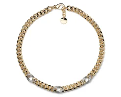 Collana classica in bronzo dorato con zirconi Unoaerre