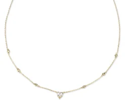 Collana cuore argento dorato con zirconi bianchi Sovrani
