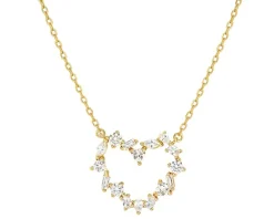 Collana cuore colour wave argento dorato con cubic zirconia Nomination