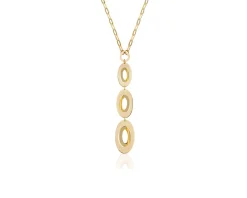 Collana dinamica con maglie ovali pendenti in bronzo dorato Unoaerre
