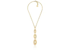 Collana dinamica con maglie ovali pendenti in bronzo dorato Unoaerre