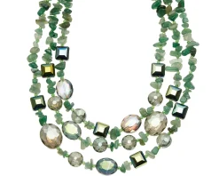Collana 3 fili con cristalli e giadeite Ottaviani