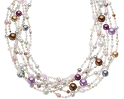 Collana 7 fili con perle e cristalli multicolore Ottaviani