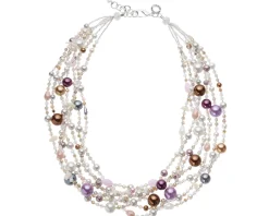 Collana 7 fili con perle e cristalli multicolore Ottaviani