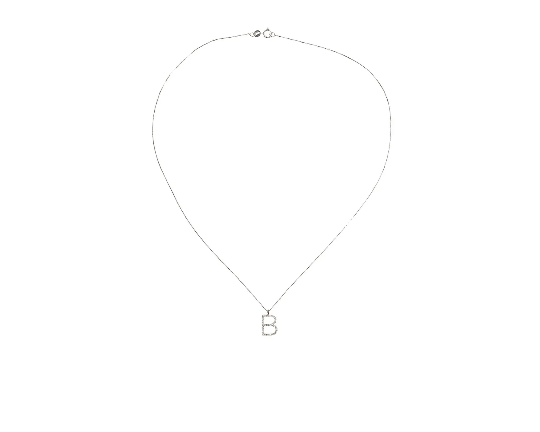 Collana oro 750‰ ciondolo lettera b con brillanti Selezione zanolli