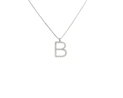 Collana oro 750‰ ciondolo lettera b con brillanti Selezione zanolli