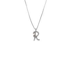Collana oro 750‰ ciondolo lettera r con brillanti Selezione zanolli
