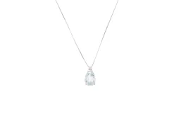 Collana oro 750‰ con acquamarina goccia e diamanti Selezione zanolli