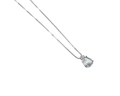 Collana oro 750‰ con acquamarina goccia e diamanti Selezione zanolli