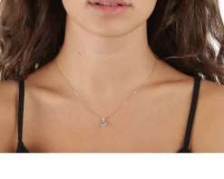 Collana oro 750‰ con acquamarina goccia e diamanti Selezione zanolli