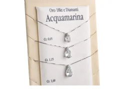 Collana oro 750‰ con acquamarina goccia e diamanti Selezione zanolli