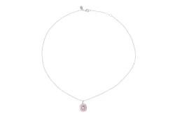Collana oro 750‰ e ciondolo con diamanti ct. 0,50 e zaffiro rosa ct. 0,70 Davite & delucchi