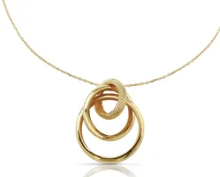 Collana oro 9 kt con cerchi lucidi e zigrinati Unoaerre