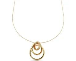 Collana oro 9 kt con cerchi lucidi e zigrinati Unoaerre