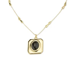 Collana ottone finitura oro con occhio di gatto nero Sovrani