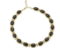 Collana ottone finitura oro con occhio di gatto nero Sovrani