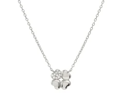 Collana petit sparkle argento quadrifoglio e zirconi Nomination