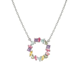 Collana tondo colour wave argento con zirconi multicolore Nomination