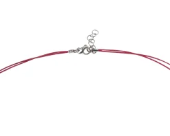 Collana uomo soul man argento brunito con cordino rosso e agata rossa Selezione zanolli