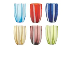 Confezione di bicchieri tumbler gessato 6 pezzi assortiti Zafferano