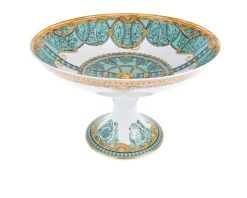 Coppa con piede la scala del palazzo porcellana verde Versace