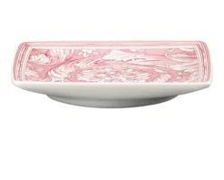 Coppa quadra piana barocco rose porcellana Versace