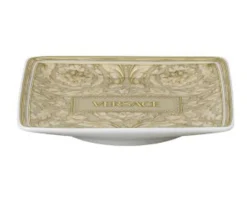 Coppetta quadra piana barocco beige porcellana Versace