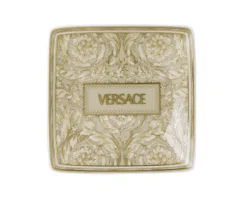 Coppetta quadra piana barocco beige porcellana Versace