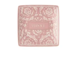 Coppetta quadra piana barocco rose porcellana Versace