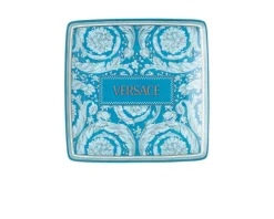 Coppetta quadra piana barocco teal porcellana Versace