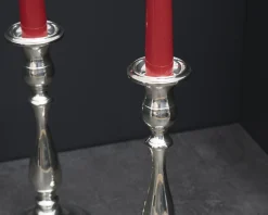 Coppia di candelieri monofiamma argento in stile inglese usato ricondizionato Zanolli vintage