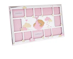 Cornice forever friends argento pvd orsetto primo anno rosa Selezione zanolli