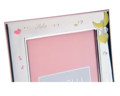 Cornice orsetto sleepy argento pvd con decorazione rosa Selezione zanolli