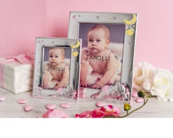 Cornice orsetto sleepy argento pvd con decorazione rosa Selezione zanolli
