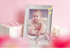 Cornice orsetto sleepy argento pvd con decorazione rosa Selezione zanolli