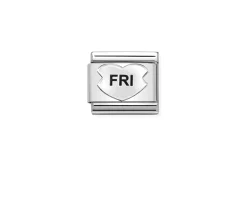 Cuore fri composable acciaio e argento Nomination