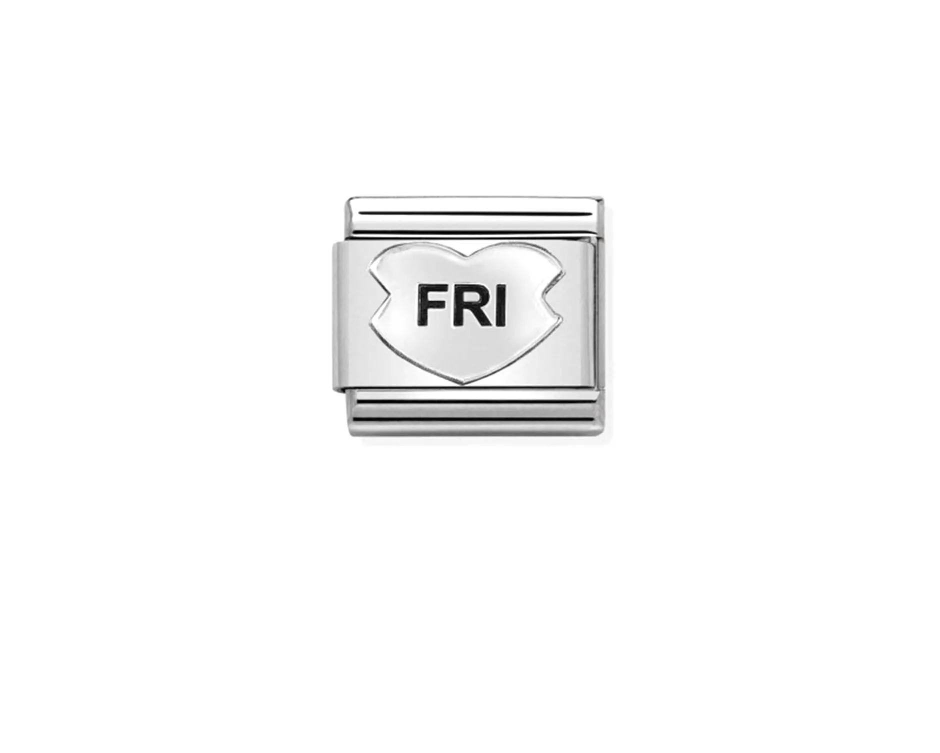 Cuore fri composable acciaio e argento Nomination