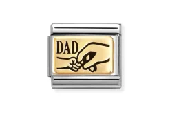 Dad mano composable acciaio oro e smalto Nomination