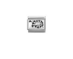 Dente di leone composable acciaio argento e zirconi Nomination