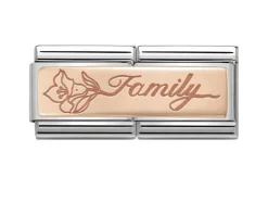 Family composable acciaio e oro rosa Nomination