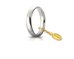 Fede comoda oro 750‰ con diamante Unoaerre