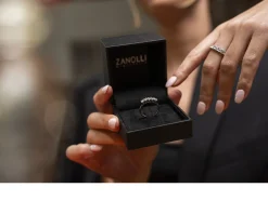 Fede oro 750‰ con 5 diamanti Selezione zanolli