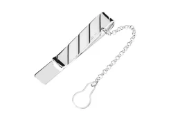 Fermacravatta argento rigato Selezione zanolli